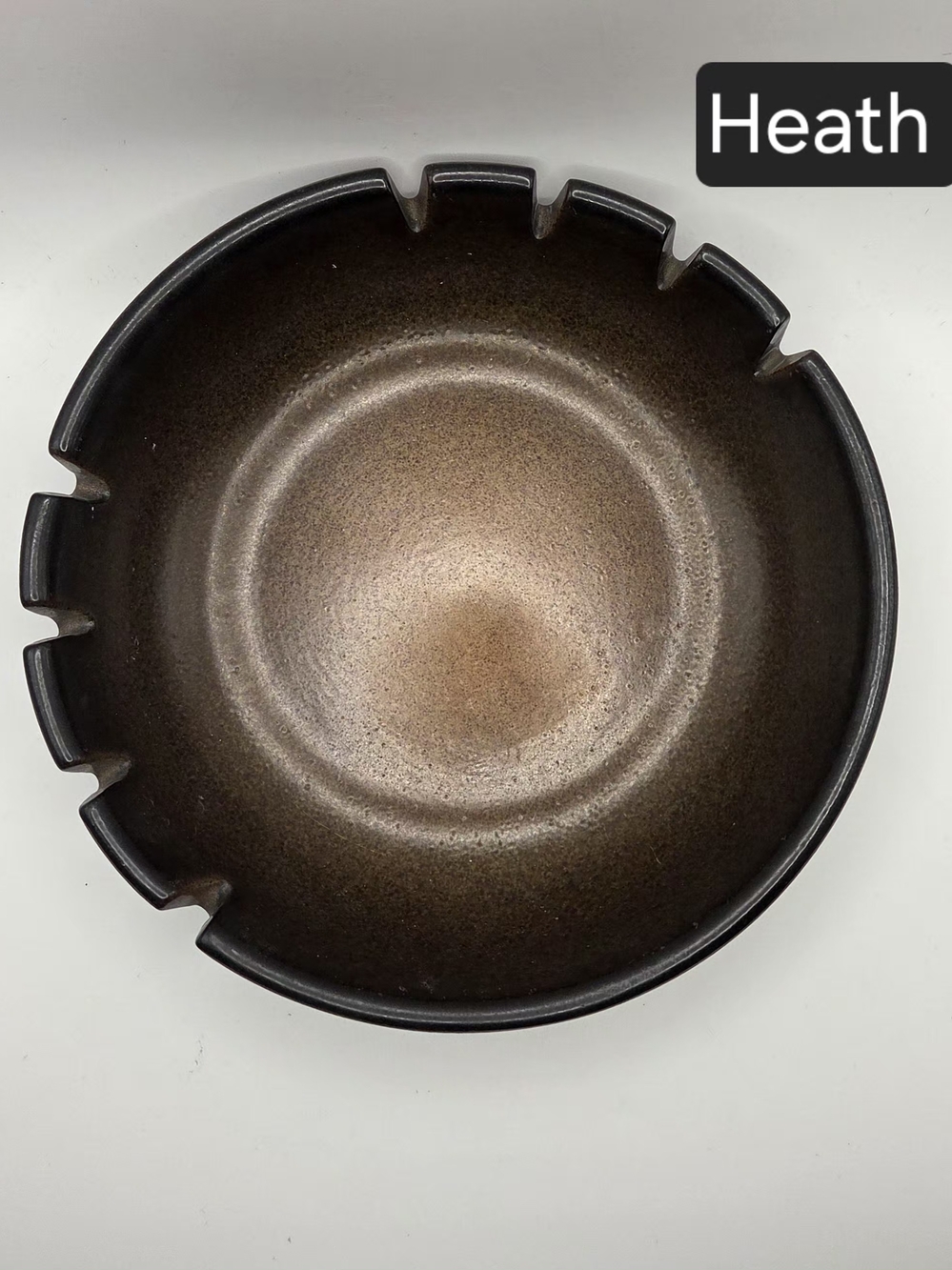 Vintage Heath Ceramics Speckled Brown Earth Tone 8 Slot Ashtray